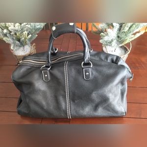 Roots Leather Overnight Bag